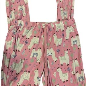 Pink Llama Print Womens Pajamas Size Small